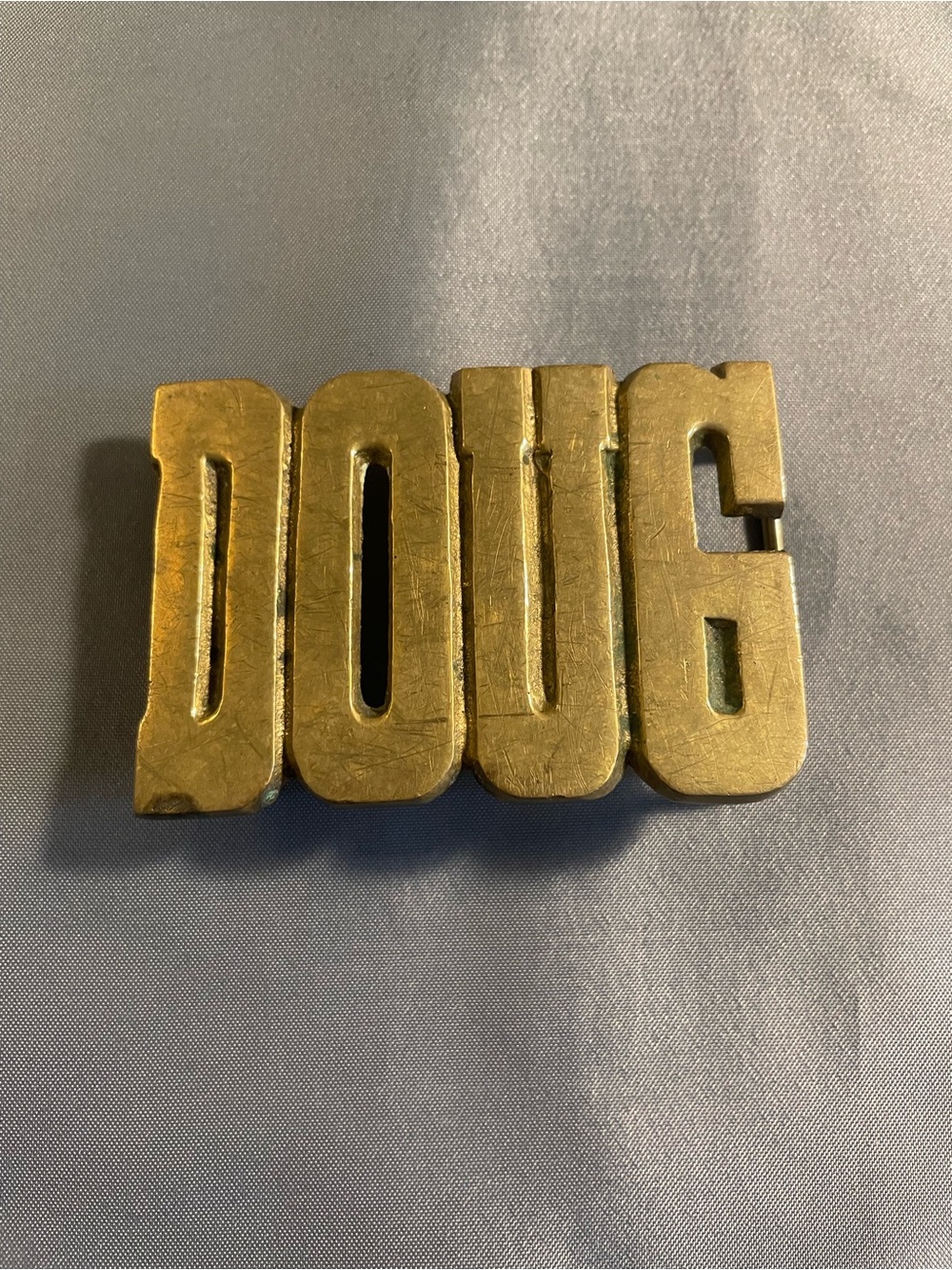Gold-tone 'DOUG' Statement Belt Buckle - Solid Brass Men's Accessory
